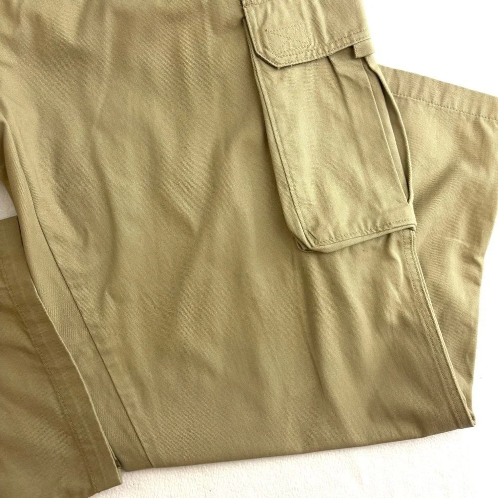 NWT PLUGG Tan Khaki Men’s Relaxed Fit Industrial Wide Leg Cargo Pants‎ 38/32L